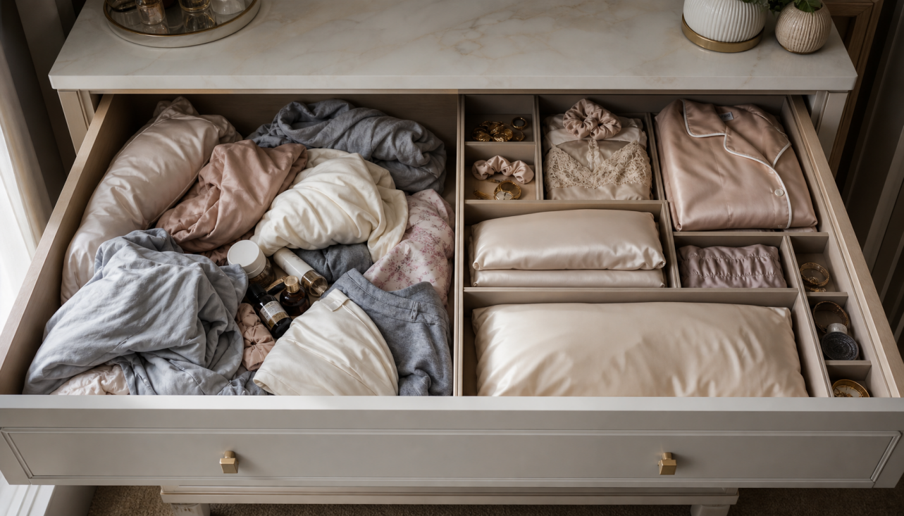 Why Your Silk Loungewear Drawer Feels Chaotic: Common Home Wardrobe Layout Mistakes