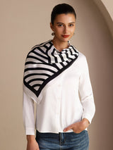 [White Arcs] SilkSilky  Scarf 003