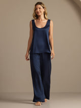 [Dark Blue] SilkSilky  Sleeveless Women's Pajamas 006