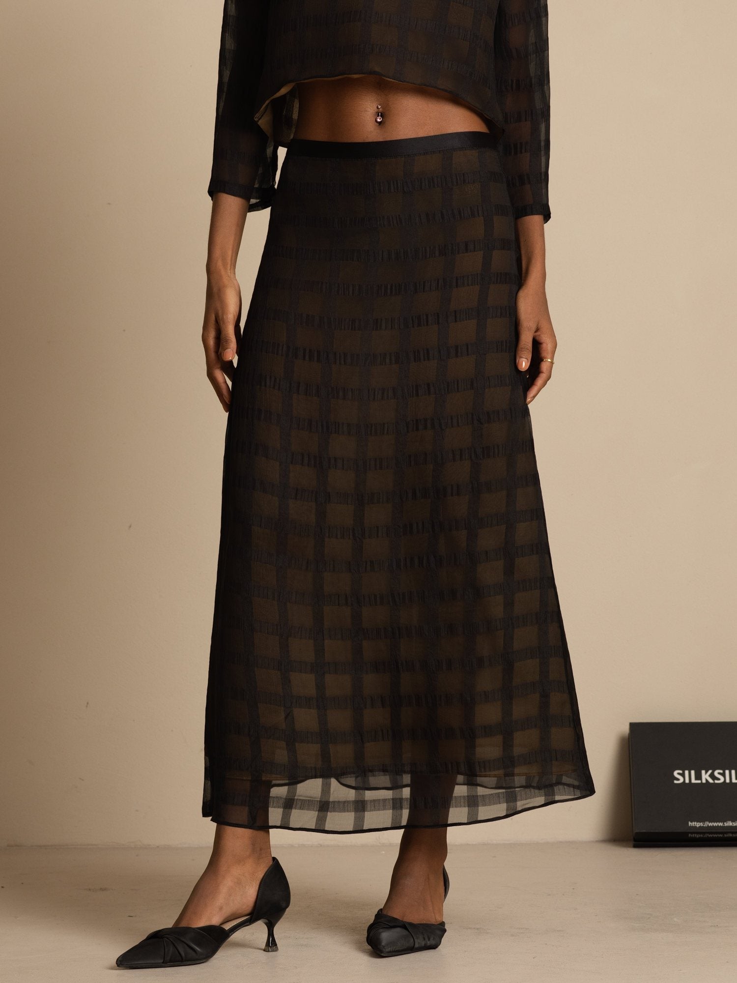 [Black] SilkSilky  Skirt 001