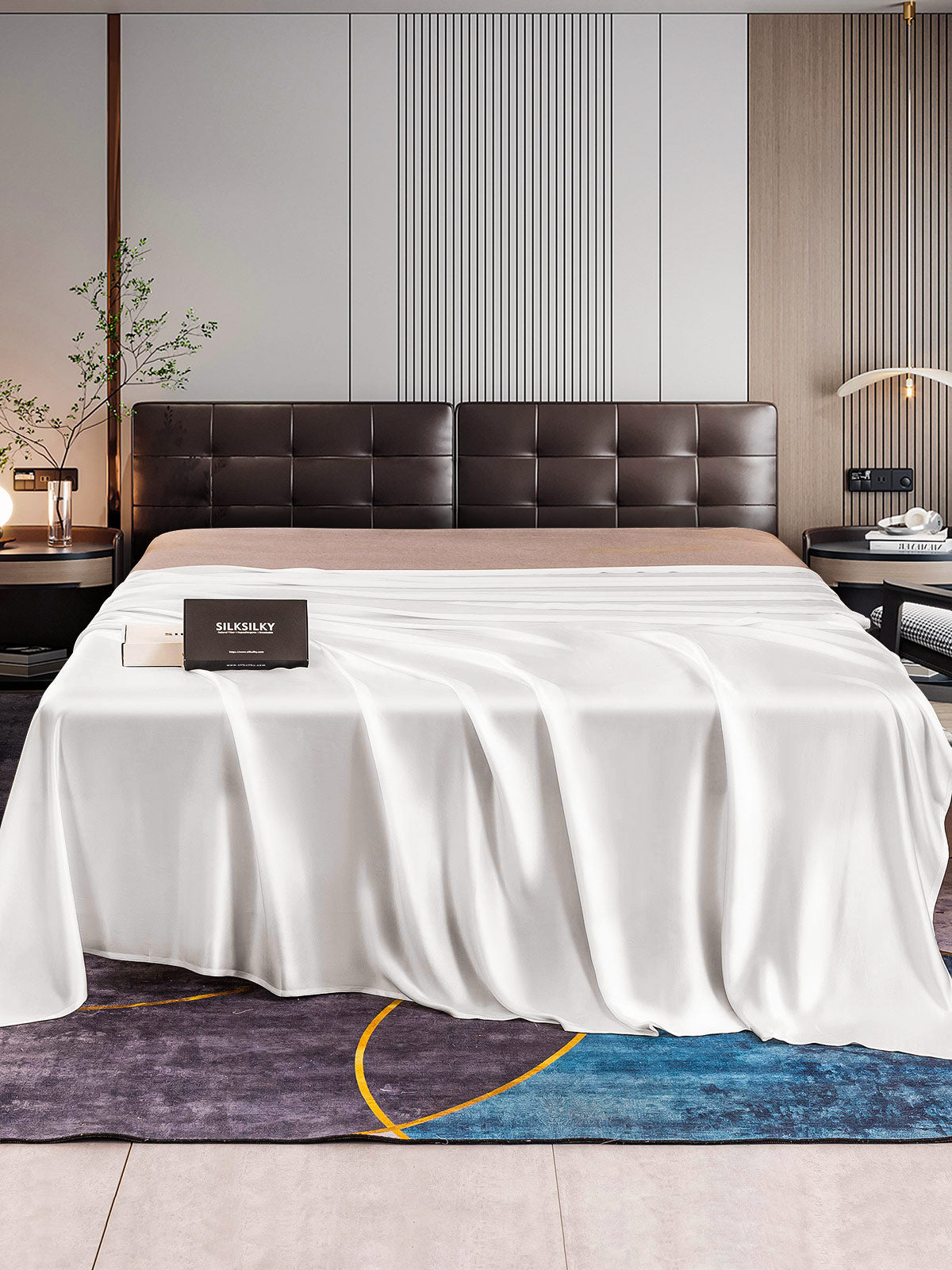 [White] SilkSilky  22Momme Sheet 001
