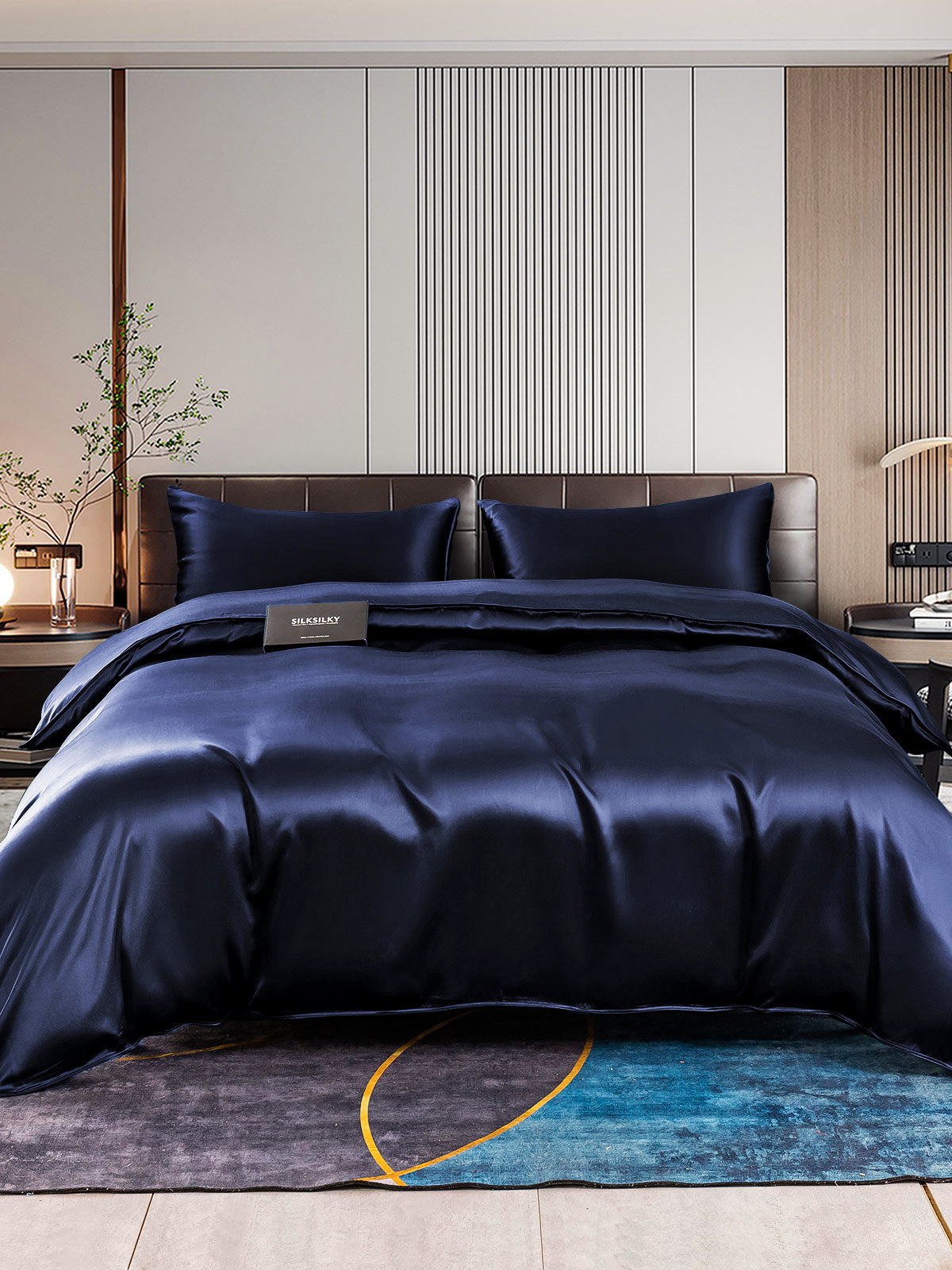 [Dark Blue] SilkSilky  22Momme Bedding Set 001