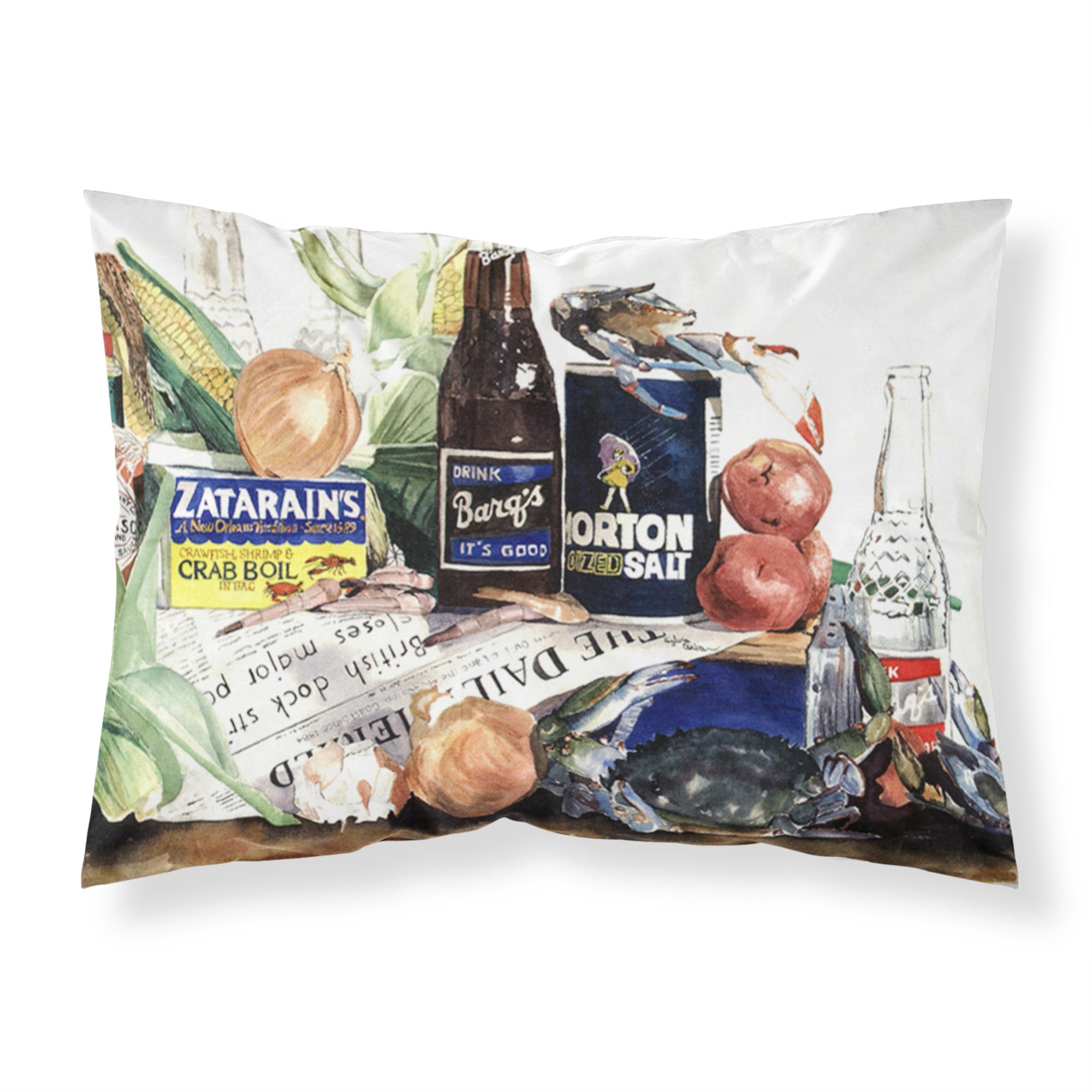 'Caroline'S Treasures 1002Pillowcase Bar'S, Crabs And Spices Moisture Wicking Fabric Standard Pillowcase, Large, Multicolor'
