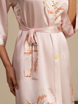 [Pink] SilkSilky  3/4 Sleeve Women's Robe 004