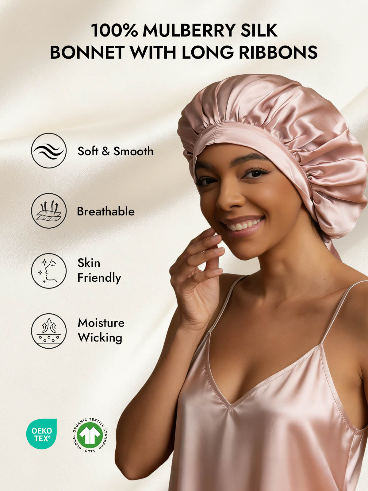 [Pink] SilkSilky  Sleep Cap 002