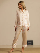 [Champagne] SilkSilky  Long Sleeve Lapel Collar Women's Pajamas 001