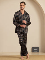 [Black Chain] SilkSilky  Long Sleeve Lapel Collar Men's Pajamas 004
