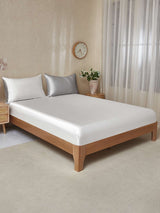 [LightGray+White] SilkSilky  22Momme Bedding Set 001