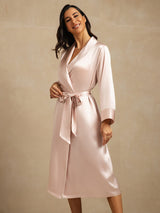 [Pink] SilkSilky  Long Sleeve Women's Robe 009