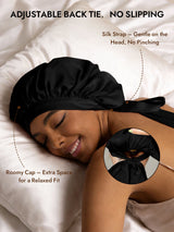 [Black] SilkSilky  Sleep Cap 004