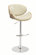 Coaster Home Furnishings 130505 Adjustable Bar Stool Ecru and Walnut Wood