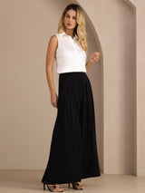 [White] SilkSilky  Sleeveless Lapel Collar Women's Shirts 008