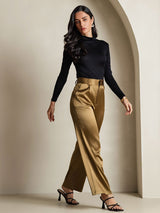 [Black] SilkSilky  Long Sleeve Turtle Neck Women's T-Shirt 009