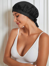 [Black] SilkSilky  Sleep Cap 001