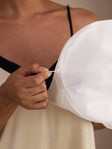 White laundry wash bag with zipper closure for delicate silk garments