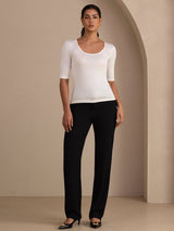 [White] SilkSilky  Half Sleeve Women's T-Shirt 007