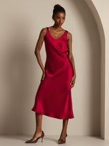 [Wine] SilkSilky  Sleeveless Dress 004