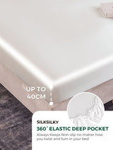 [White] SilkSilky  25Momme Bedding Set 003