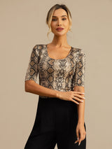 [Snakeskin] SilkSilky  Half Sleeve Women's T-Shirt 005