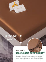 [Coffee] SilkSilky  22Momme Pure Silk Bedding Set 004,