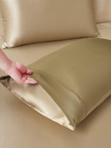 [Beige+Khaki] SilkSilky  22Momme Bedding Set 005