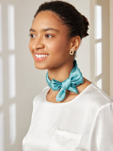 [Teal] SilkSilky  Scarf 001