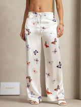 [White Butterfly] SilkSilky  19Momme Silk Womens Pants 001