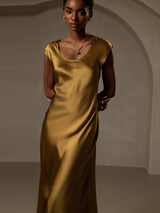 [Brown] SilkSilky  Cap Sleeve Dress 003