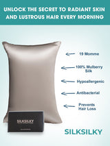 [Beige] SilkSilky  19Momme Pure Silk Pillowcase 002