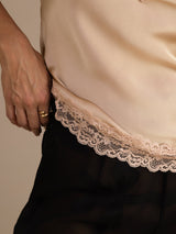 [Champagne] SilkSilky  Spaghetti Strap V Neck Camisole Top 005