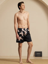 [Black] SilkSilky  Men's Sleep Shorts 005