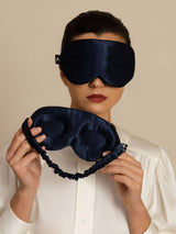 [Dark Blue] SilkSilky  Eye Mask 001