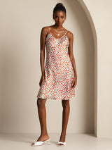 [Cherry] SilkSilky  Spaghetti Strap V Neck Dress 001