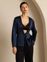 [Dark Blue] SilkSilky  Long Sleeve Women's Outerwear 001