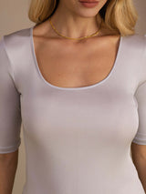 [Light Gray] SilkSilky  Half Sleeve Women's T-Shirt 004