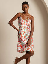 [Cherry] SilkSilky  Spaghetti Strap V Neck Dress 006