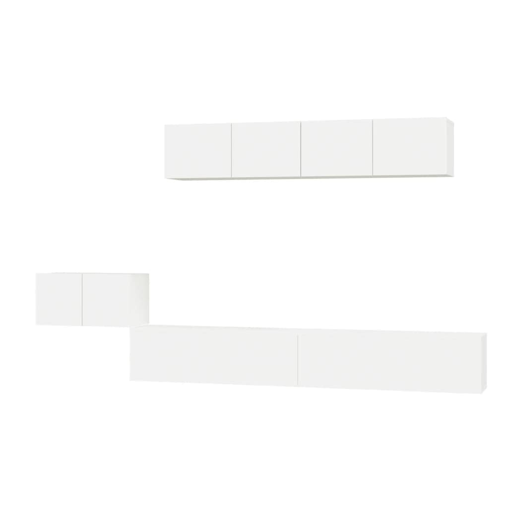 vidaXL 5 Piece TV Cabinet Set White Engineered Wood