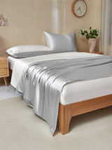 [LightGray+White] SilkSilky  19Momme Bedding Set 003