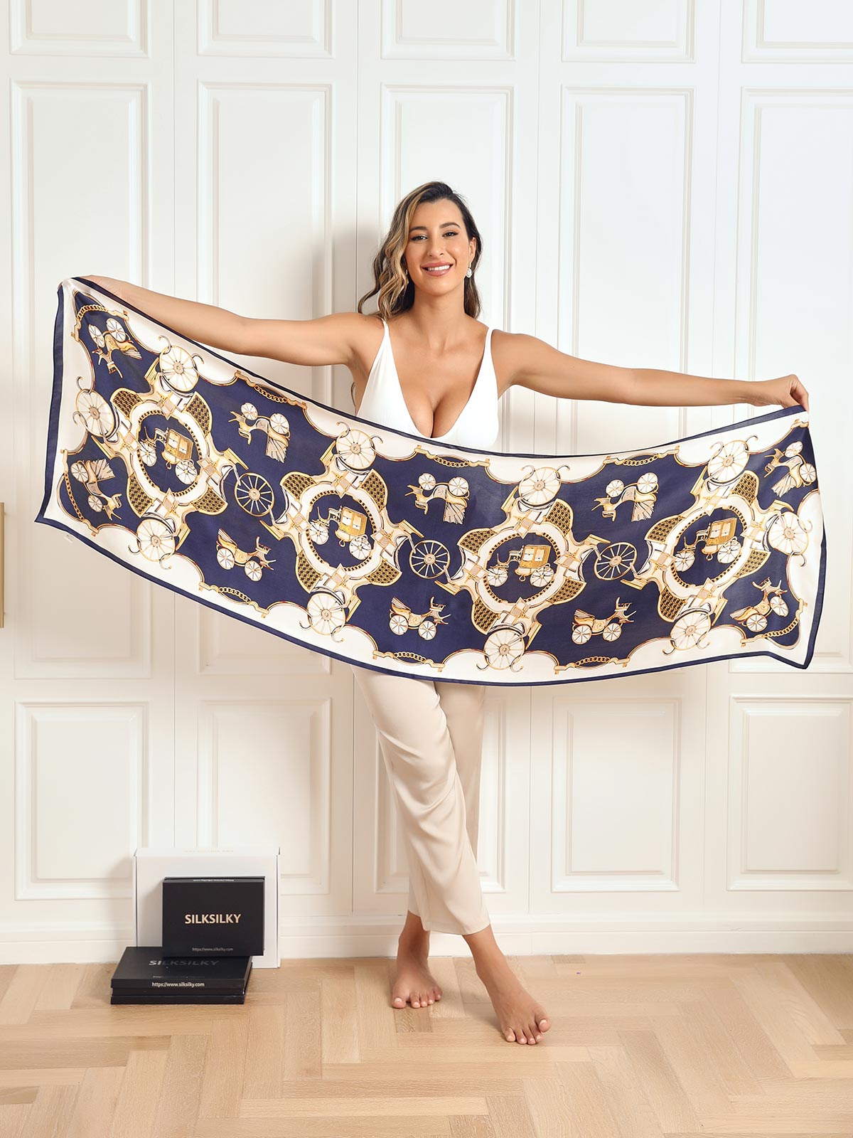 [P026] SilkSilky  Pure Silk Scarf 002,
