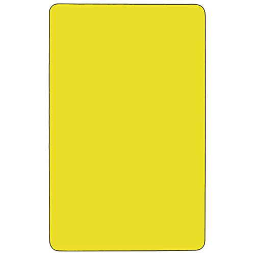 Flash Furniture Wren 36''W X 72''L Rectangular Yellow Hp Laminate Activity Table - Height Adjustable Short Legs
