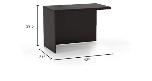 Mayline AR4224LDC Aberdeen Return 42"W x 24"D for Use with Credenza, Desk or Extended Corner Desk, Sold Separately, Mocha Tf
