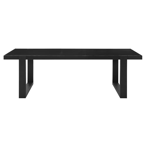 Steve Silver Furniture Yves 7pc Dining Table Set, 77-95" Table w/ 18" Leaf, 6 Gray Performance Side Chairs, Dining Room, Contemporary Styling, Double-Pedestal Sled Base, 77" L x 40" W x 30" H, Gray