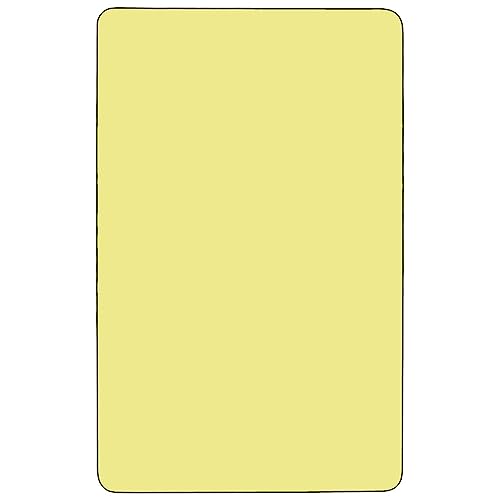 Flash Furniture Wren 30''W X 48''L Rectangular Yellow Thermal Laminate Activity Table - Standard Height Adjustable Legs