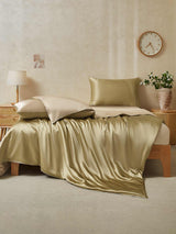 [Beige+Khaki] SilkSilky  19Momme Bedding Set 002