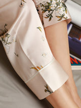 [Light Pink] SilkSilky  Long Sleeve Lapel Collar Women's Pajamas 007