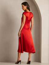 [Wine] SilkSilky  Cap Sleeve Dress 002