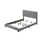 Acme Leandros Fabric Upholstered Queen Bed with Nailhead Trim in Light Gray