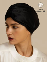 [Black] SilkSilky  Sleep Cap 001