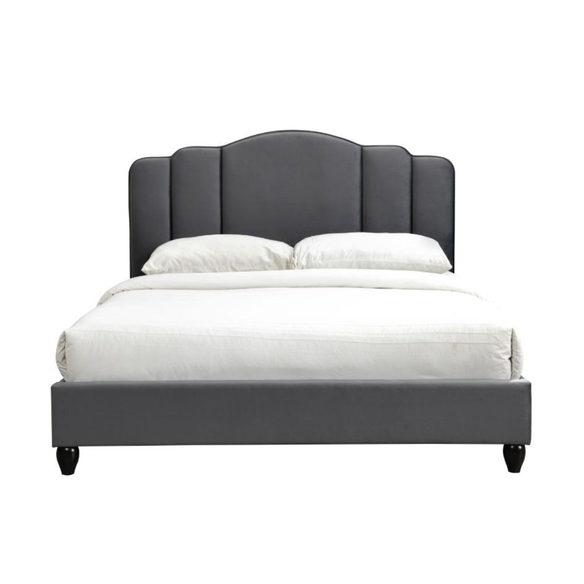 Acme Giada Channel-Tufted Fabric Eastern King Platform Bed in Charcoal