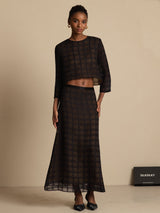 [Black] SilkSilky  Long Sleeve Round Neck Women's Outfit Sets 001